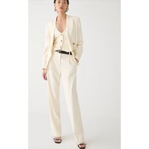 NWT J. Crew Wide Leg Essential Pants City Twill 4 Cream White BZ289 J.Crew